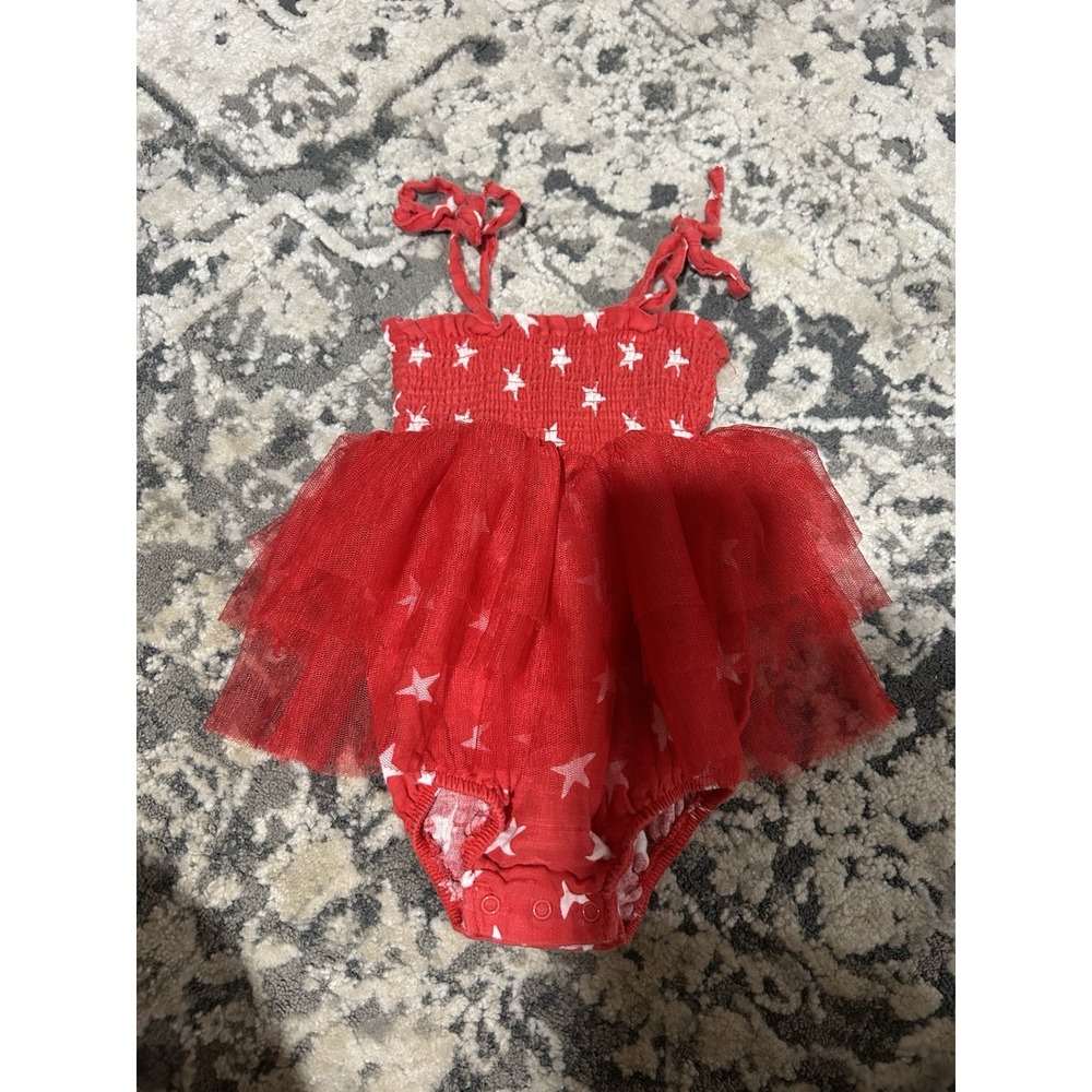 Angel Dear Red Star Muslin Tutu Patriotic Outfit Size 6 Months
